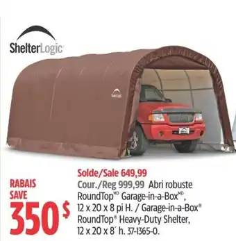 Canadian Tire Garage-in-a-Box® Round Top® Heavy-Duty Shelter, 12 x 20 x 8' h. 37-1365-0. offer