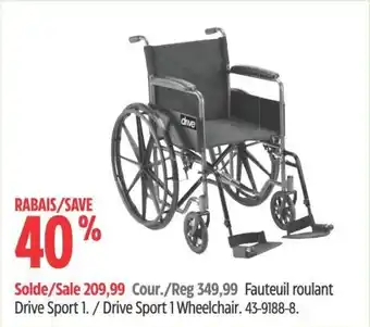 Canadian Tire Drive Sport 1 Wheelchair. 43-9188-8. offer