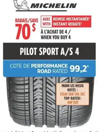 Canadian Tire MICHELIN PILOT SPORT A/S 4 offer