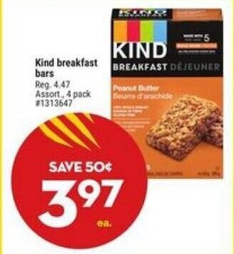 Giant Tiger Kind breakfast bars offer