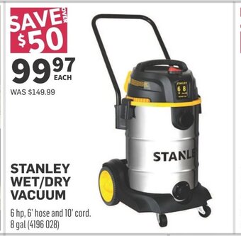 Co-op STANLEY WET/DRY VACUUM offer