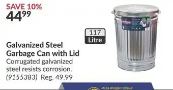 Princess Auto Galvanized steel garbage can with lid offer