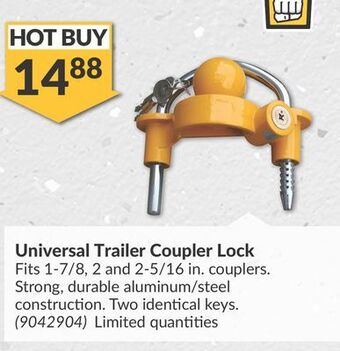 Princess Auto Universal trailer coupler lock offer