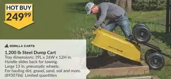 Princess Auto 1, 200 lb steel dump cart tray offer