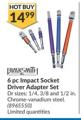 Princess Auto 6 pc impact socket driver adapter set offer