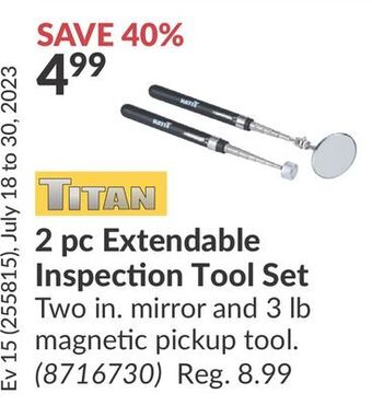 Princess Auto 2 pc extendable inspection tool set offer