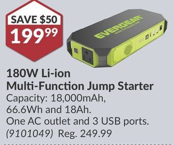 Princess Auto 180w li-ion multi-function jump starter offer