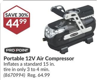 Princess Auto Portable 12v air compressor offer