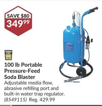 Princess Auto 100 lb portable pressure-feed soda blaster offer