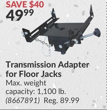 Princess Auto Transmission adapter for floor jacks offer