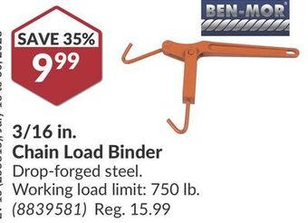 Princess Auto 3/16 in. chain load binder offer