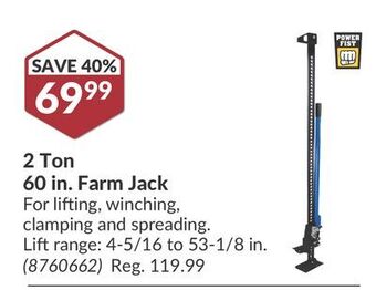 Princess Auto 2 ton 60 in. farm jack offer