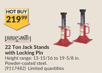 Princess Auto 22 ton jack stands with locking pin offer