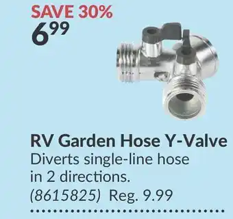Princess Auto Rv garden hose y-valve offer