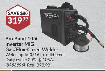 Princess Auto Pro.point 105i inverter mig gas/flux-cored welder offer