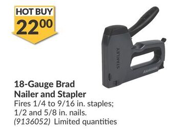 Princess Auto 18-gauge brad nailer and stapler offer