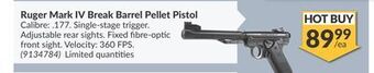 Princess Auto Ruger mark iv break barrel pellet pistol offer