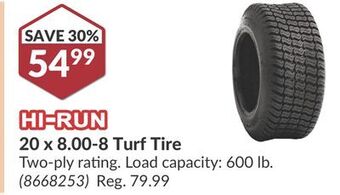 Princess Auto 20 x 8.00-8 turf tire offer