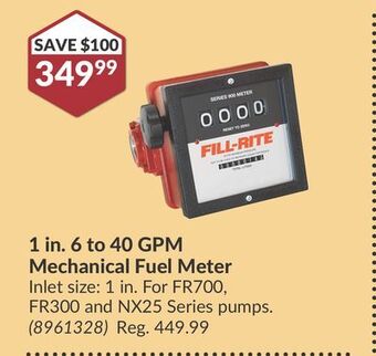 Princess Auto 1 in. 6 to 40 gpm mechanical fuel meter offer