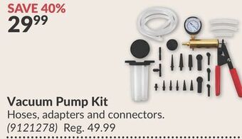 Princess Auto Vacuum pump kit offer