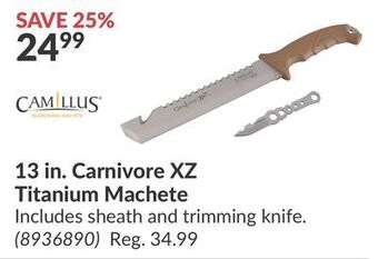 Princess Auto 13 in. carnivore xz titanium machete offer