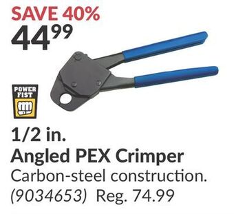 Princess Auto 1/2 in. angled pex crimper offer
