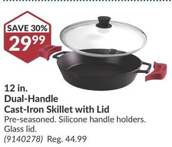 Princess Auto 12 in. dual-handle cast-iron skillet with lid offer