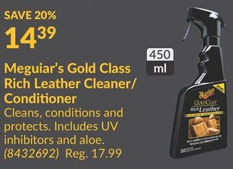 Princess Auto Meguiar's gold class rich leather cleaner/conditioner offer