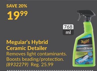 Princess Auto Meguiar's hybrid ceramic detailer offer