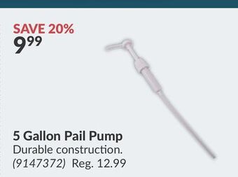 Princess Auto 5 gallon pail pump offer