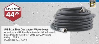 Princess Auto 5/8 in. x 50 ft contractor water hose offer