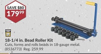 Princess Auto 18-1/4 in. bead roller kit offer