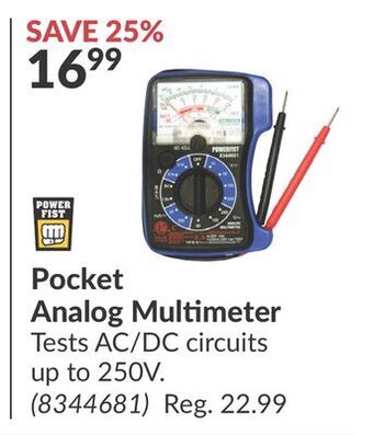 Princess Auto Pocket analog multimeter offer