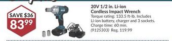Princess Auto 20v 1/2 in. li-ion cordless impact wrench offer