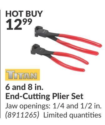 Princess Auto 6 and 8 in. end-cutting plier set offer