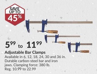 Princess Auto Adjustable bar clamps offer