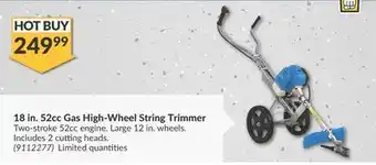 Princess Auto 18 in. 52cc gas high-wheel string trimmer offer