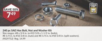Princess Auto 240 pc sae hex bolt, nut and washer kit offer