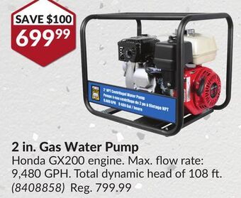 Princess Auto 2 in. gas water pump offer