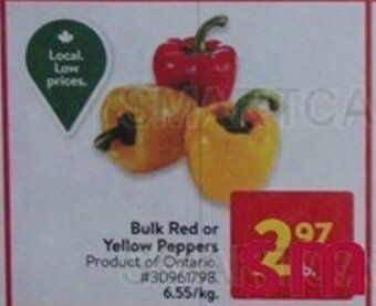 Walmart Bulk Red or Yellow Peppers offer