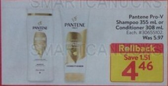 Walmart Pantene Pro-V Shampoo 355 mL or Conditioner 308 mL offer