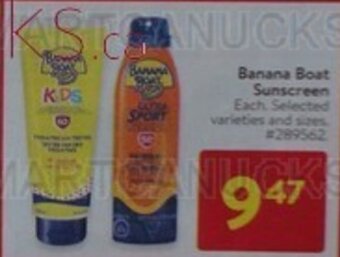 Walmart Banana Boat Sunscreen offer