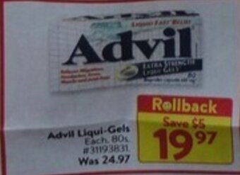 Walmart Advil Liqui-Gels, 80's offer