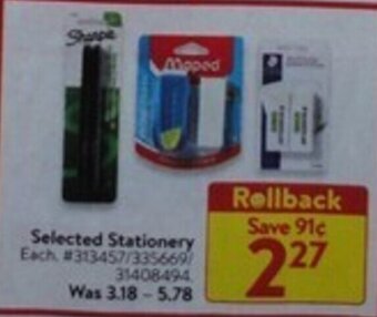 Walmart Selected Stationery offer