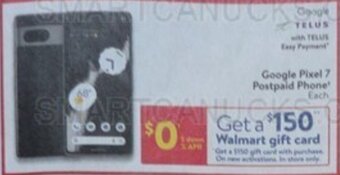 Walmart Google Pixel 7 Postpaid Phone offer
