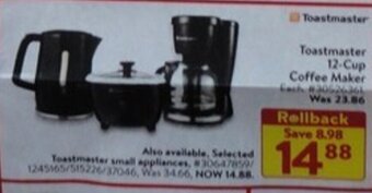 Walmart Toastmaster 12-Cup Coffee Maker offer