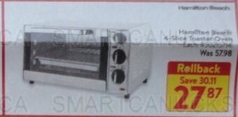 Walmart Hamilton Beach 4-Slice Toaster Oven offer