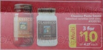 Walmart Classico Pasta Sauce offer