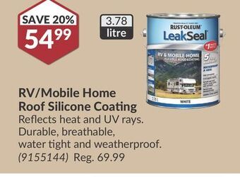 Princess Auto Rv/mobile home roof silicone coating offer