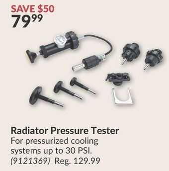 Princess Auto Radiator pressure tester offer
